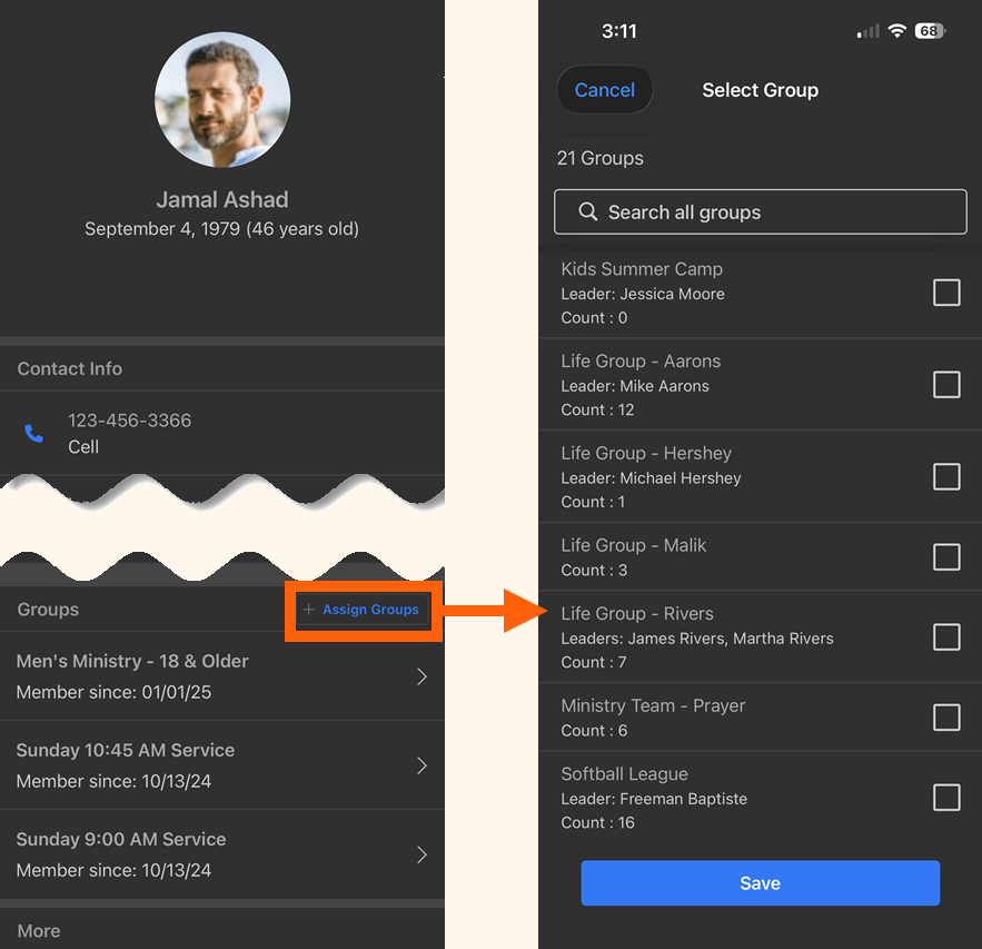 Mobile App Profile Screen Assign Groups Button.PNG